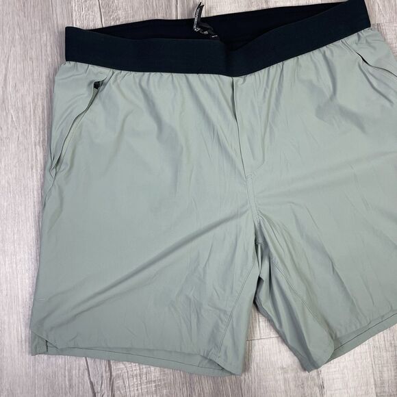 Ten Thousand Tactical Shorts Men Large Green Stretch Mid Rise Drawstring Gym A - Picture 2 of 8